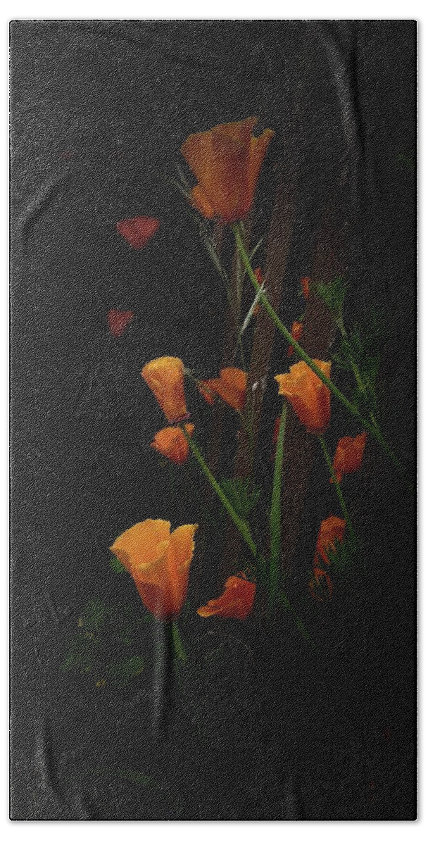 California Poppies Hand Towel featuring the photograph California Poppies #1 by Daniele Smith