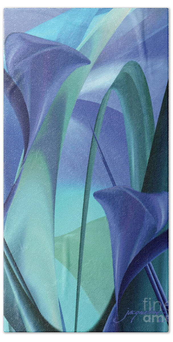 Flowers Hand Towel featuring the digital art Calla Lilies #1 by Jacqueline Shuler