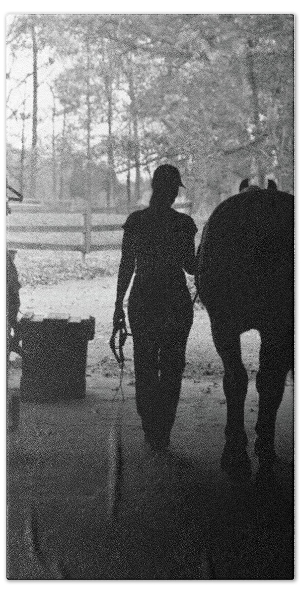 Horses Bath Towel featuring the photograph Day's End by Minnie Gallman