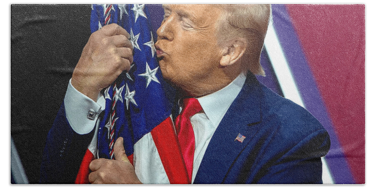 Donald Bath Towel featuring the photograph Donald Trump #1 by Action