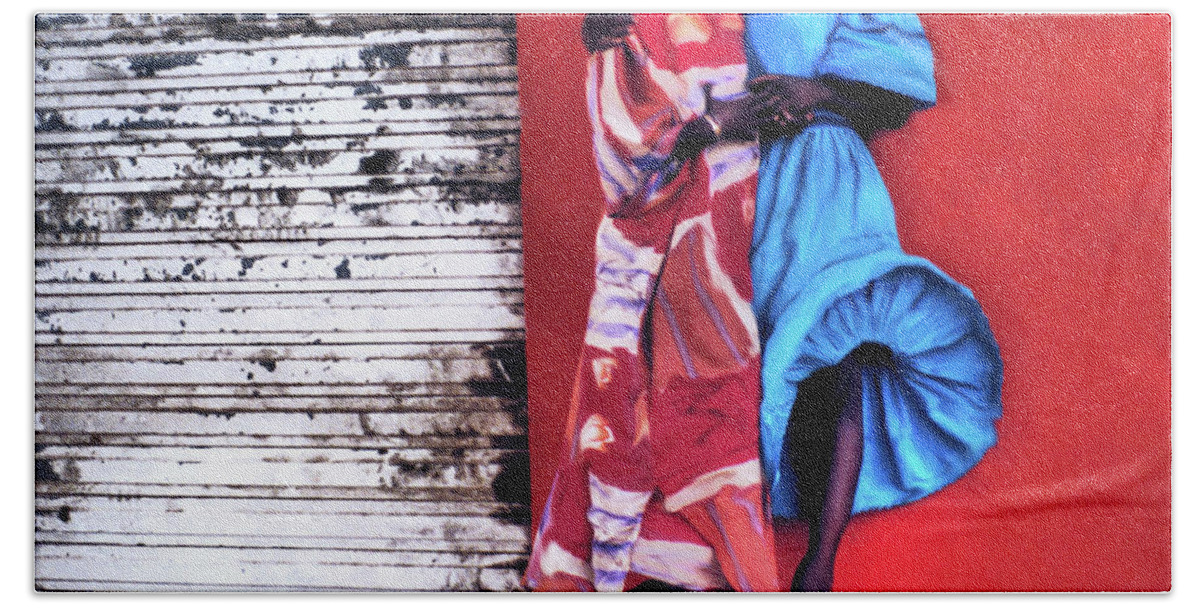 Africa Bath Towel featuring the photograph Dresses in a Senegal Breeze #2 by Wayne King