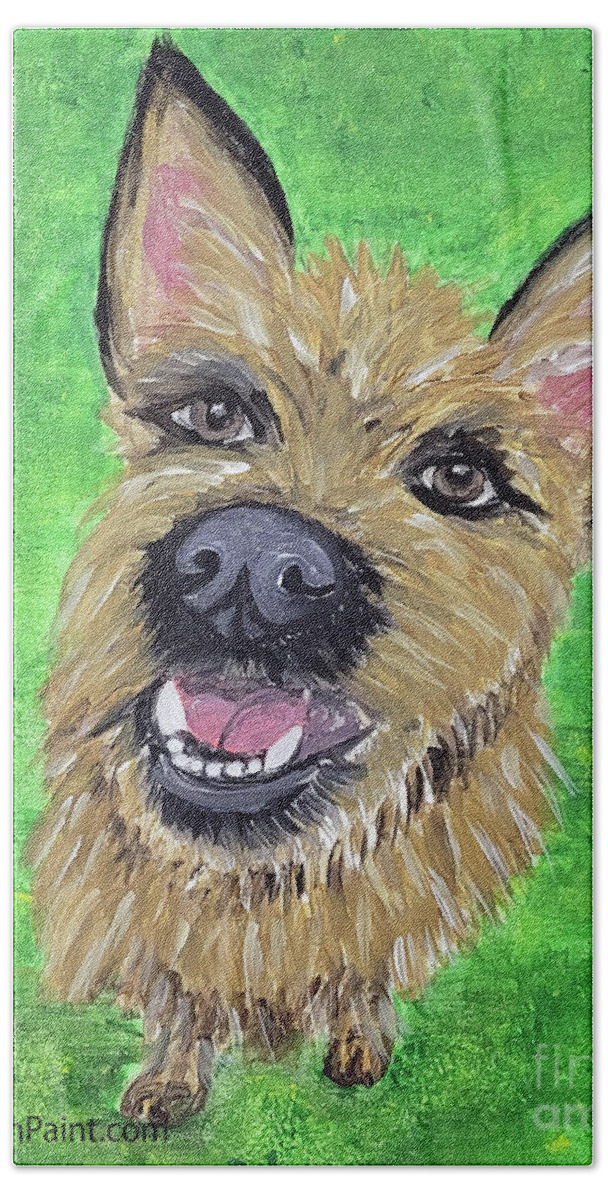 Dwp Pet Portraits Bath Towel featuring the painting DWP Perry Hall #1 by Ania M Milo