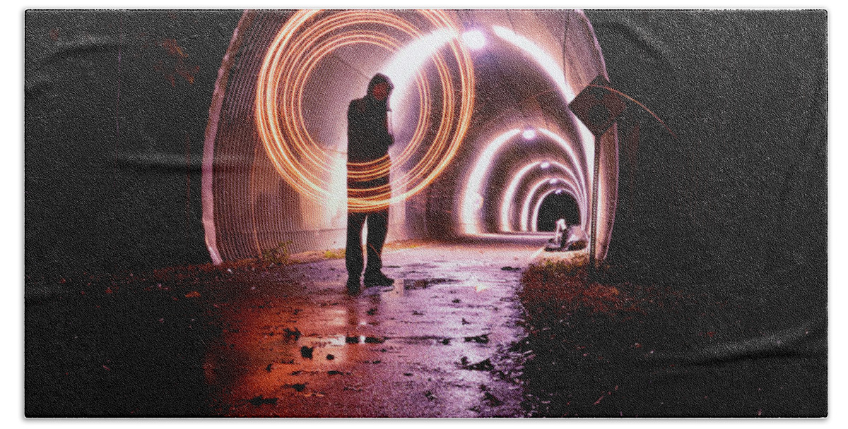 Tunnel Bath Towel featuring the photograph From Another Dimension #1 by Christina McGoran