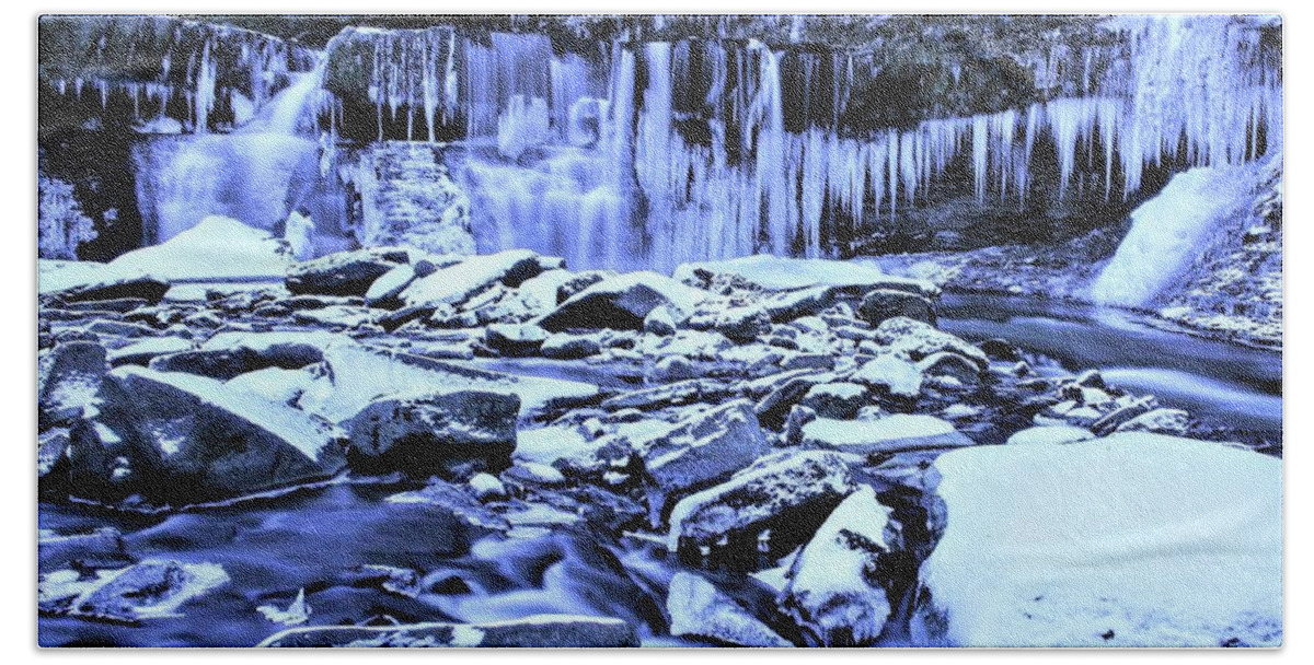  Bath Towel featuring the photograph Great Falls Winter 2019 by Brad Nellis