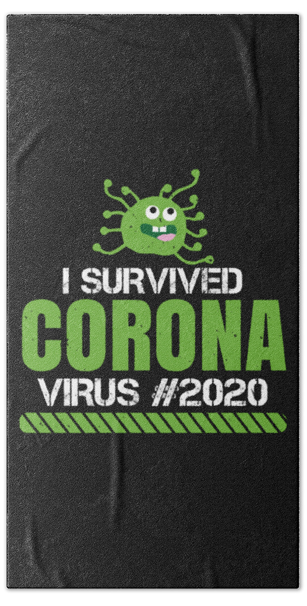 Sarcastic Hand Towel featuring the digital art I survived coronavirus 2020 by Jacob Zelazny