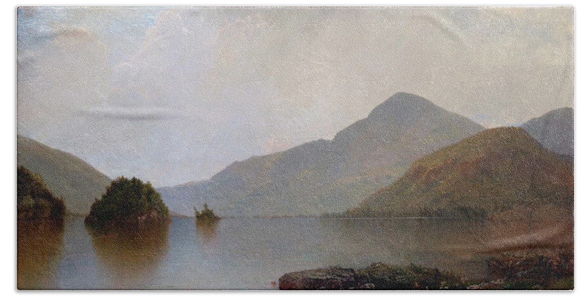 19th Century Bath Towel featuring the painting Lake George, 1869 by John Frederick Kensett