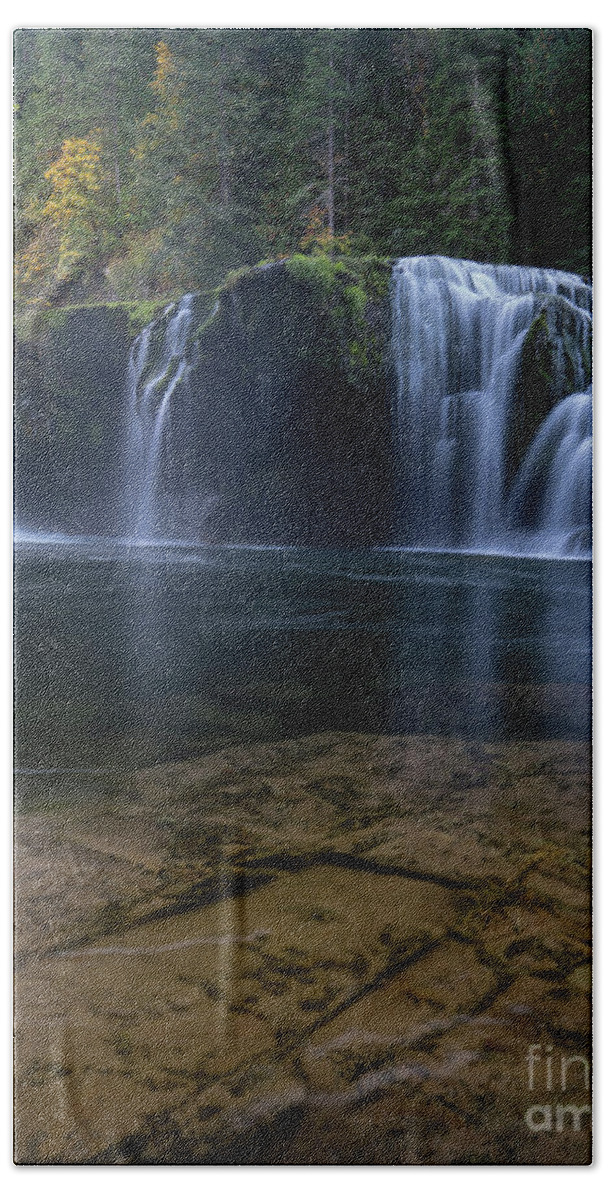 Waterfall Hand Towel featuring the photograph Lewis River Falls #1 by Keith Kapple