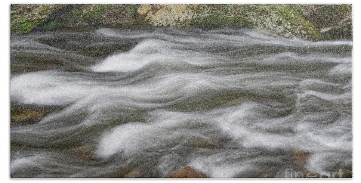 Smoky Mountains Bath Towel featuring the photograph Little River Rapids 3 #1 by Phil Perkins