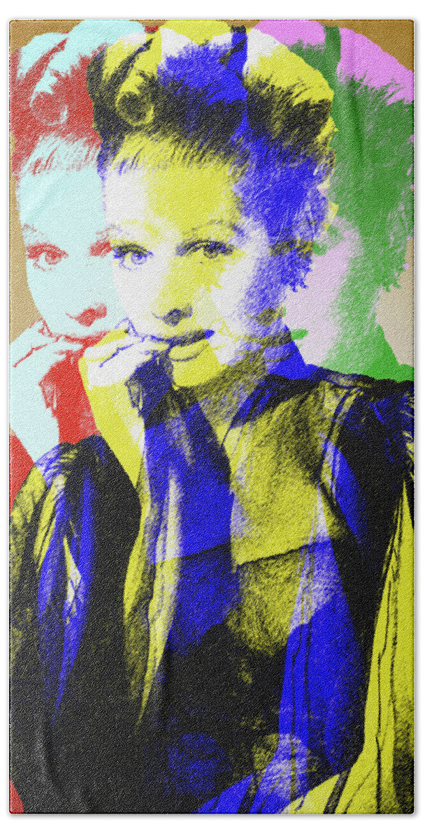Lucy Hand Towel featuring the digital art Lucille Ball by Stars on Art