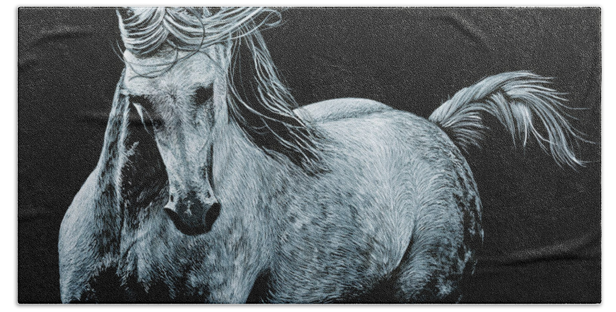 Horse Bath Towel featuring the painting Majestic #1 by Rachel Emmett