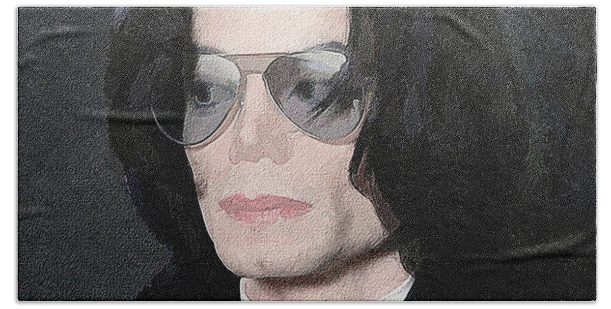 Michael Jackson Bath Towel featuring the digital art Michael Jackson #1 by Jerzy Czyz