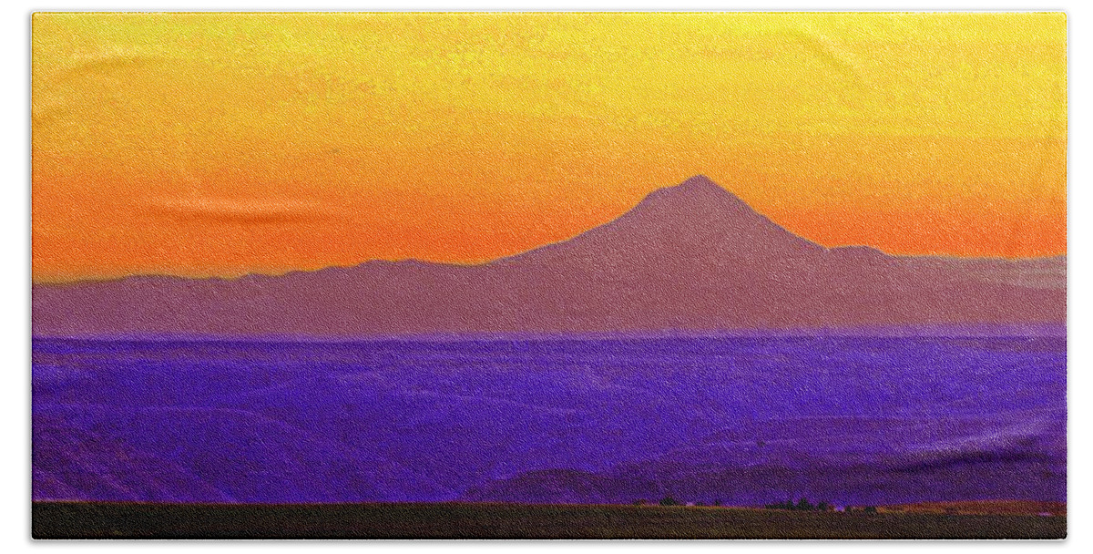Mountain Bath Towel featuring the photograph Mt. Adams Sunset #1 by Steve Warnstaff