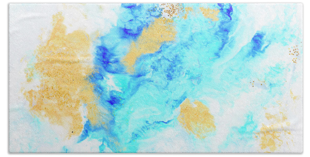 Marble Bath Towel featuring the painting Nature luxury marble background texture. Abstract color trendy w by Jelena Jovanovic