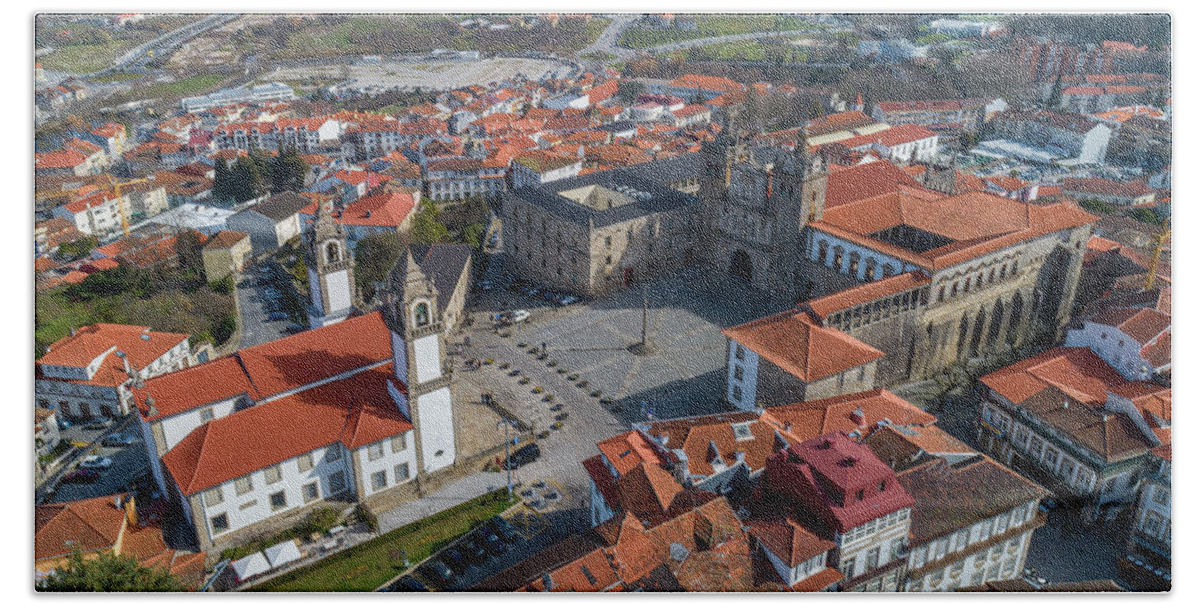 Viseu Hand Towel featuring the photograph Old historic town Viseu #1 by Mikhail Kokhanchikov