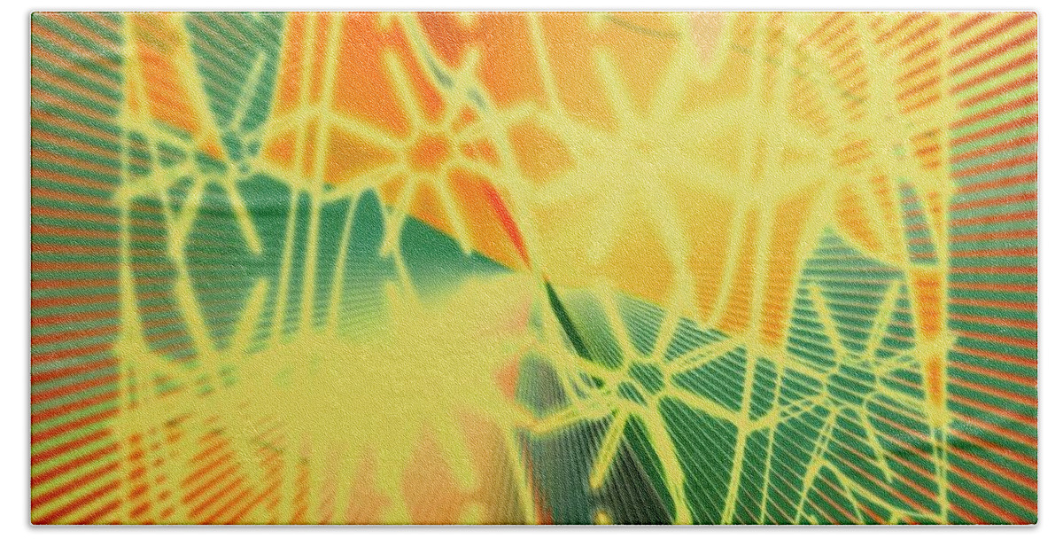 Abstract Bath Towel featuring the digital art Pattern 50 by Marko Sabotin