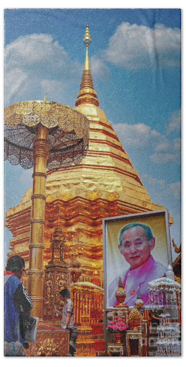 Chiang Mai Hand Towel featuring the photograph Phrathat Doi Suthep Temple Thailand #1 by Adrian Evans
