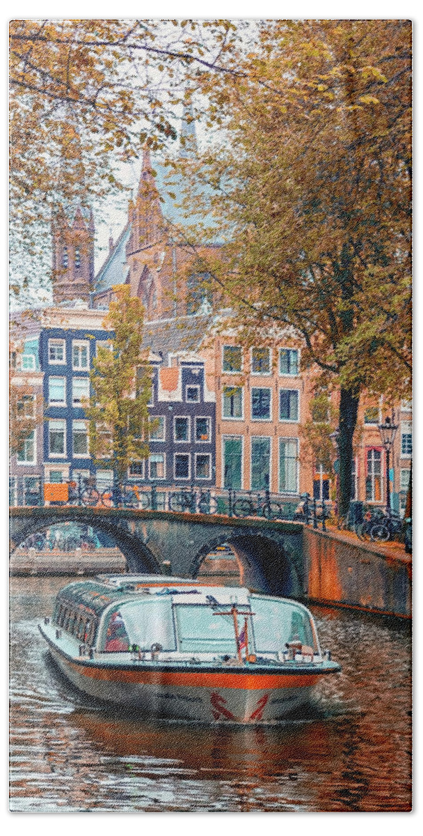 Netherlands Hand Towel featuring the photograph Romantic Amsterdam #1 by Manjik Pictures