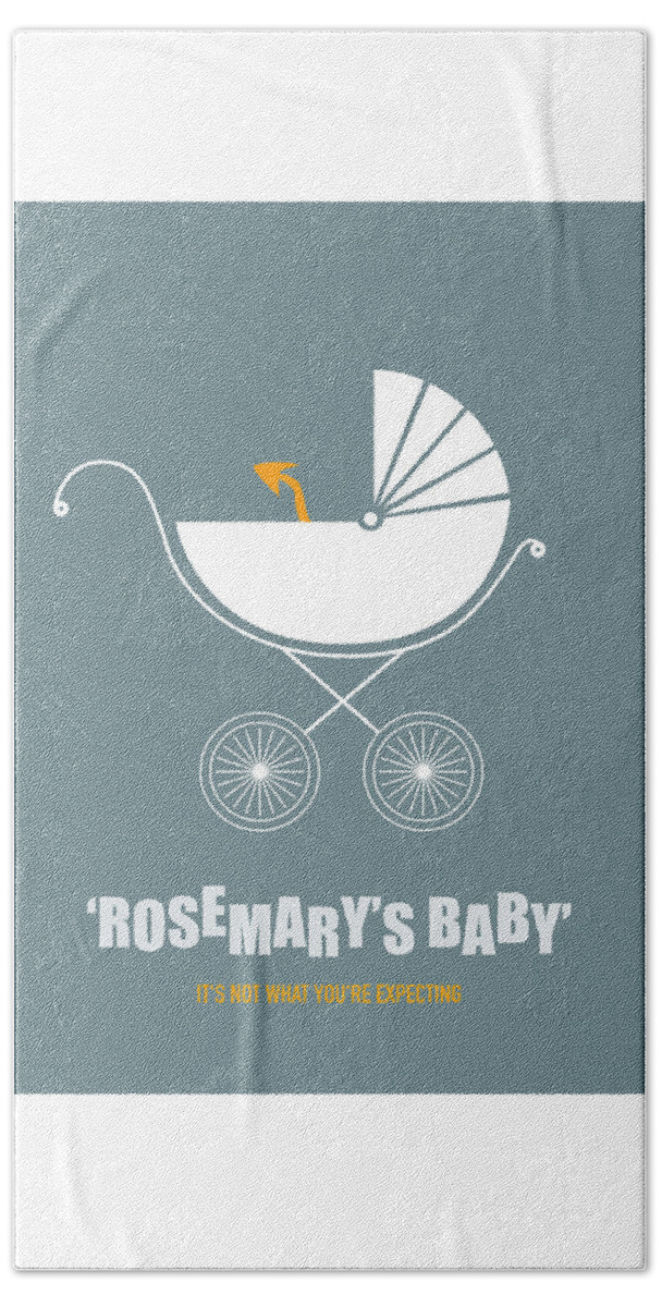 Movie Poster Bath Towel featuring the digital art Rosemarys Baby - Alternative Movie Poster #1 by Movie Poster Boy