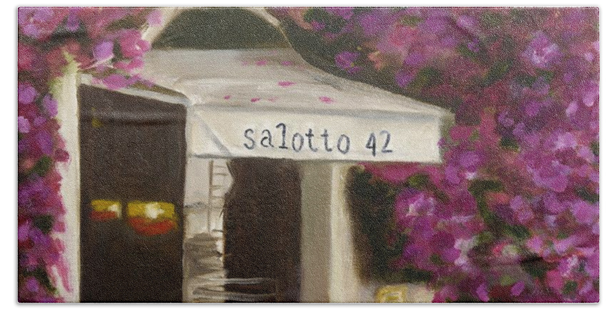 Rome Bath Towel featuring the painting Salotto 42 by Juliette Becker