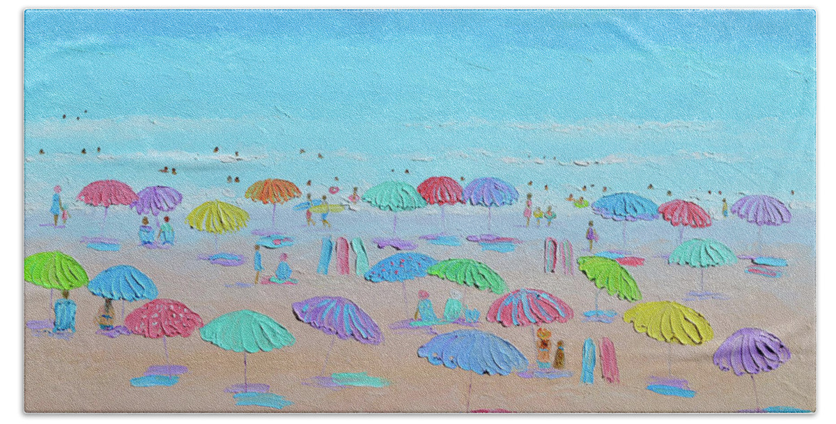 Beach Hand Towel featuring the painting Sun Filled Day #1 by Jan Matson