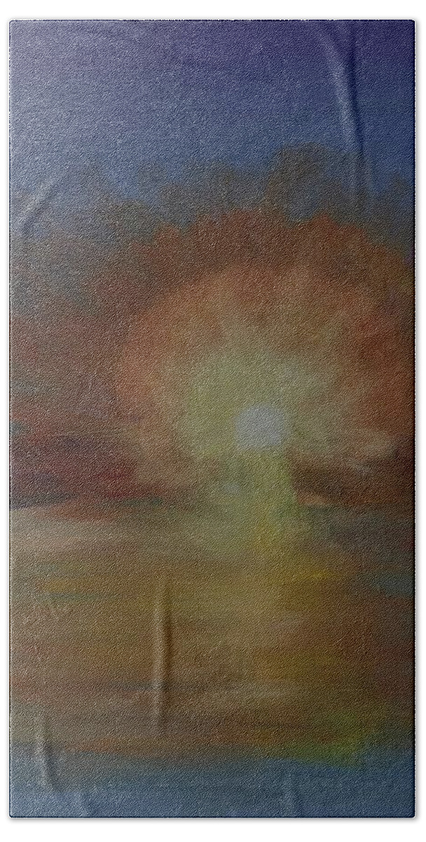 Sun Rise Hand Towel featuring the painting Pre Sun Rise by Terry Frederick