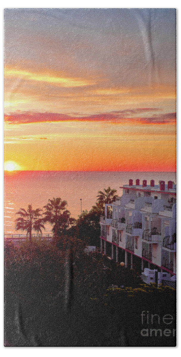 Costa Del Sol Bath Towel featuring the photograph Sunrise #1 by Milena Boeva