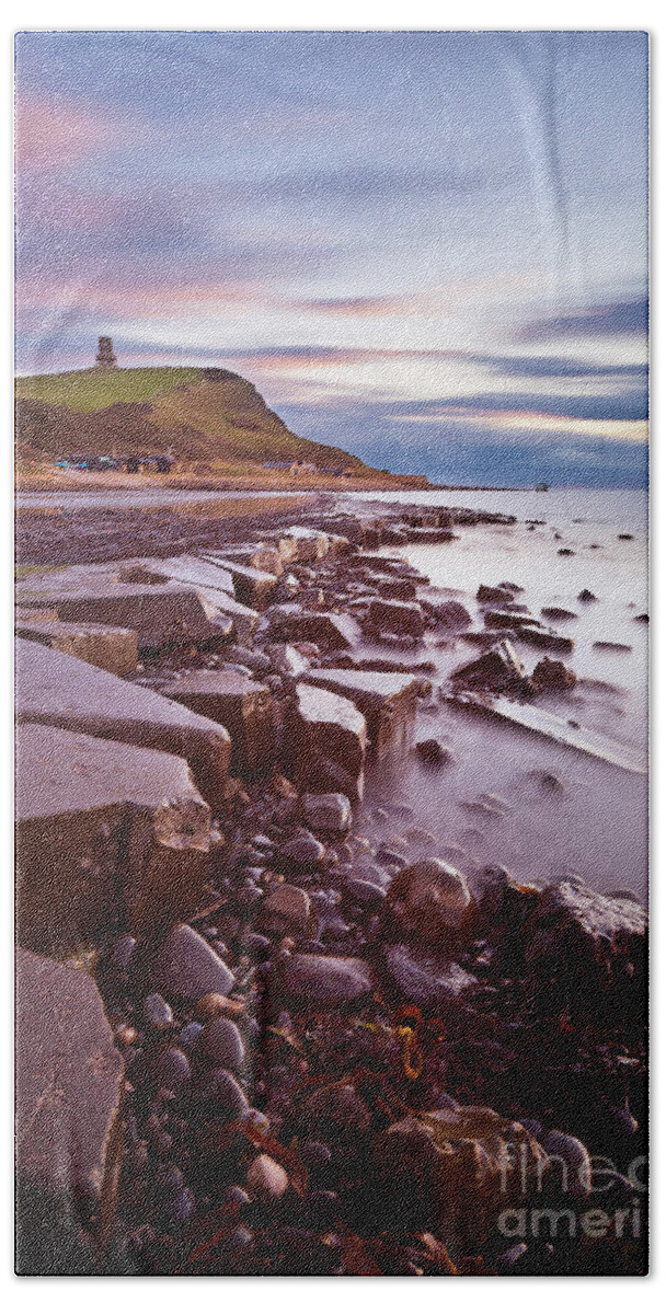 Jurassic Coast Hand Towel featuring the photograph Sunset at Kimmeridge Bay, Dorset, England #1 by Neale And Judith Clark