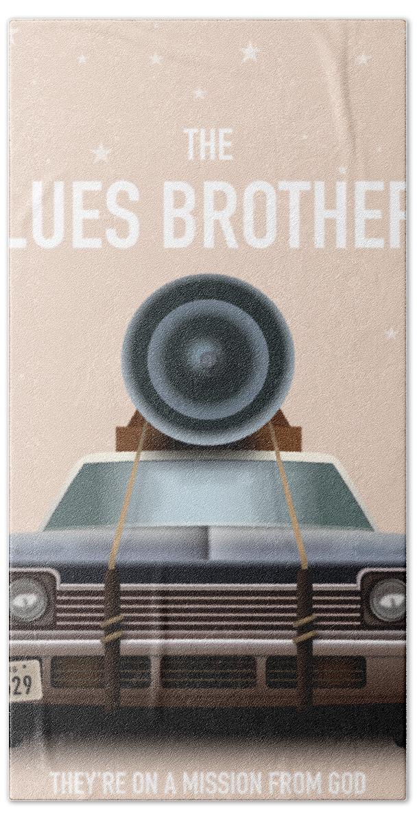 Movie Poster Bath Towel featuring the digital art The Blues Brothers - Alternative Movie Poster #1 by Movie Poster Boy