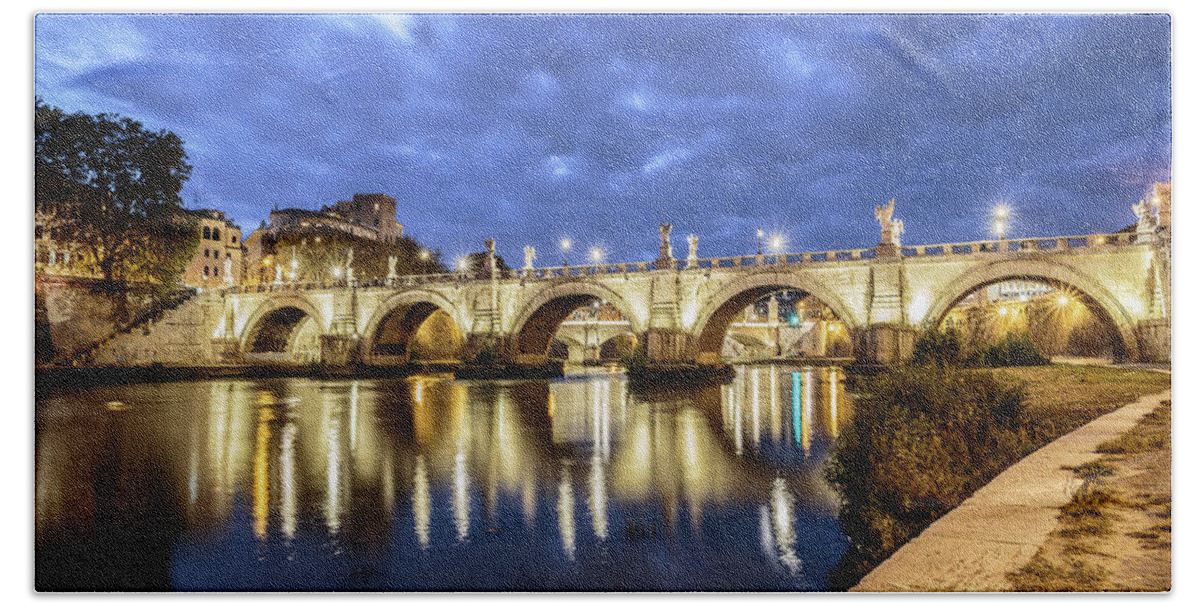 Rima Hand Towel featuring the photograph Tiber River in Rome, Italy #1 by Fabiano Di Paolo