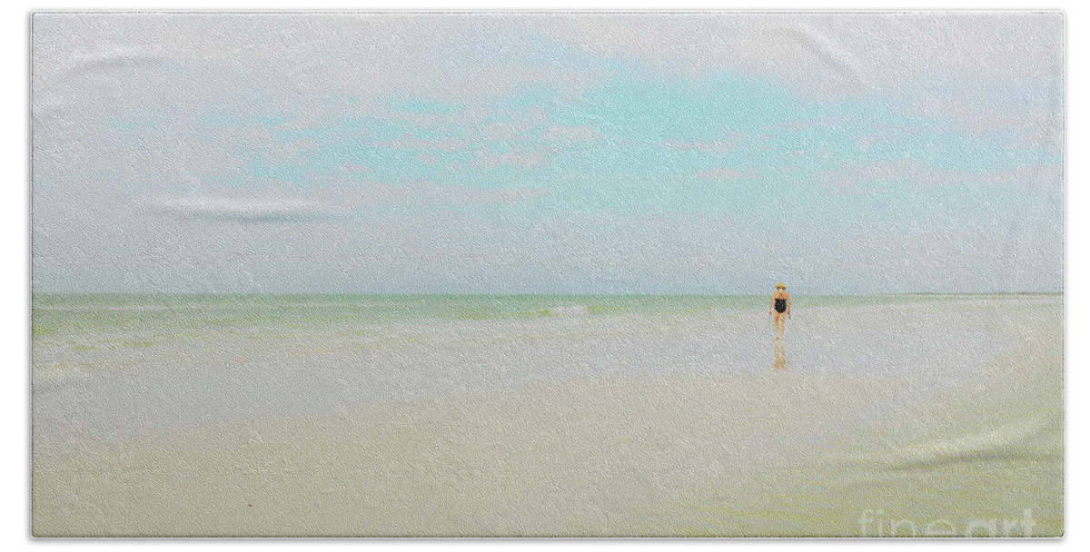 Marco Island Bath Towel featuring the digital art Time Alone #1 by Alison Belsan Horton