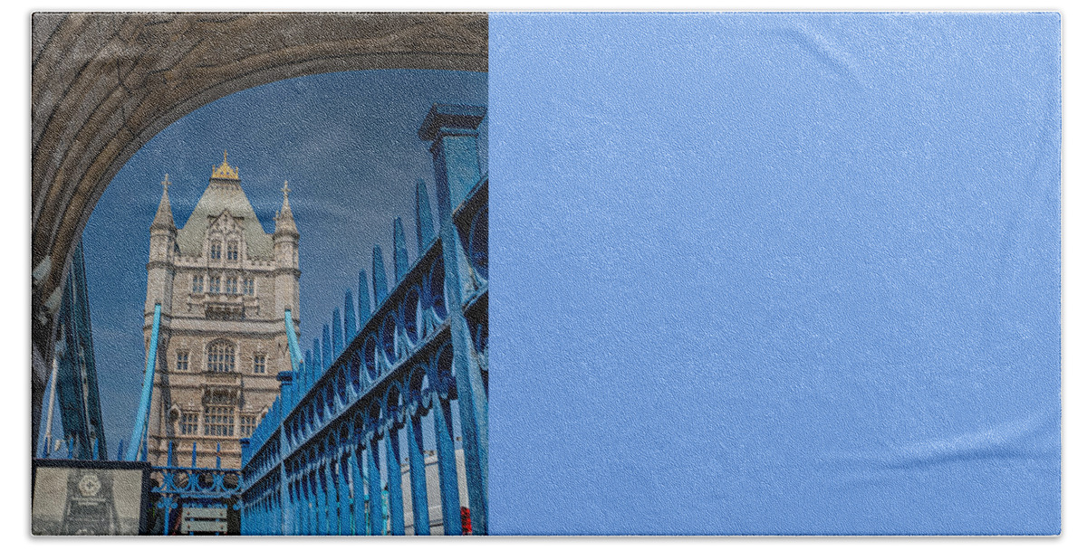 Tower Bridge Bath Towel featuring the photograph Tower Bridge from St Katharine Docks by Raymond Hill