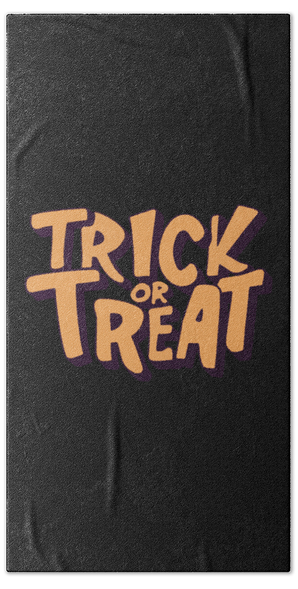 Halloween Bath Towel featuring the digital art Trick or Treat Halloween #1 by Flippin Sweet Gear