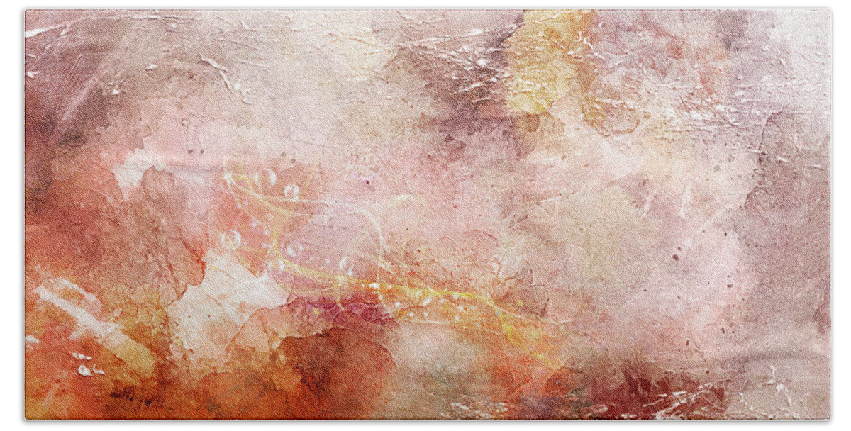 Abstract Bath Towel featuring the mixed media Whispers #1 by Jacky Gerritsen