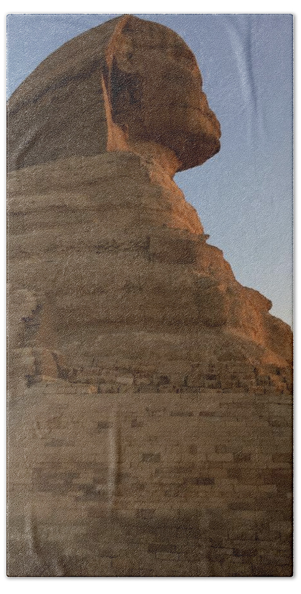 Giza Hand Towel featuring the photograph Great Sphinx #12 by Trevor Grassi