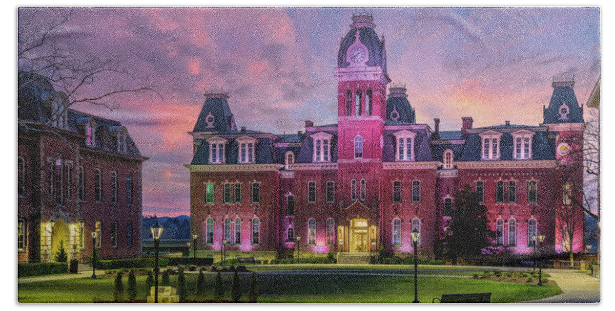 Wvu Bath Towel featuring the photograph Woodburn Hall at West Virginia University in Morgantown WV #5 by Steven Heap