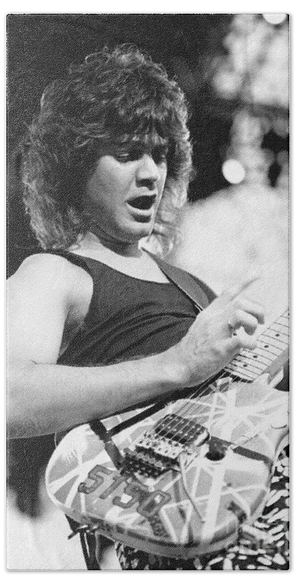 Musician Hand Towel featuring the photograph Eddie Van Halen #7 by Concert Photos
