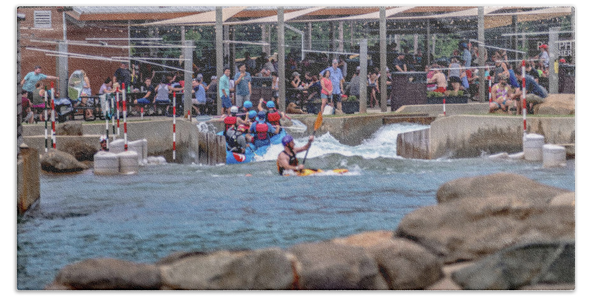 Whitewater Bath Towel featuring the photograph Whitewater Rafting Action Sport At Whitewater National Center In #15 by Alex Grichenko