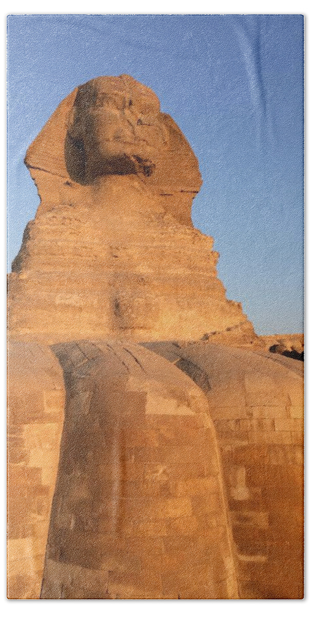 Giza Hand Towel featuring the photograph Great Sphinx #16 by Trevor Grassi