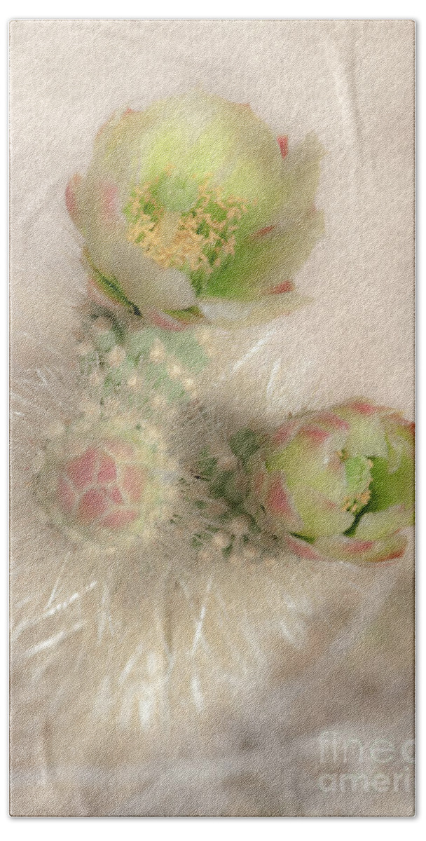 Cactus Hand Towel featuring the photograph 1629 Watercolor Cactus Blossom by Kenneth Johnson