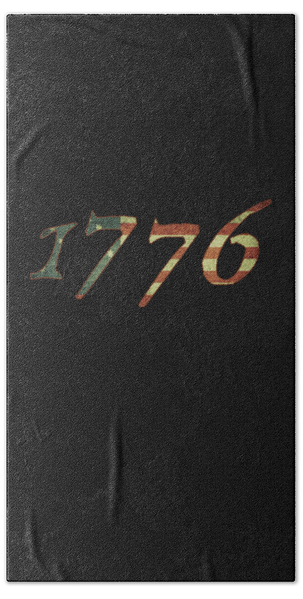 Funny Hand Towel featuring the digital art 1776 Declaration of Independence US Flag by Flippin Sweet Gear