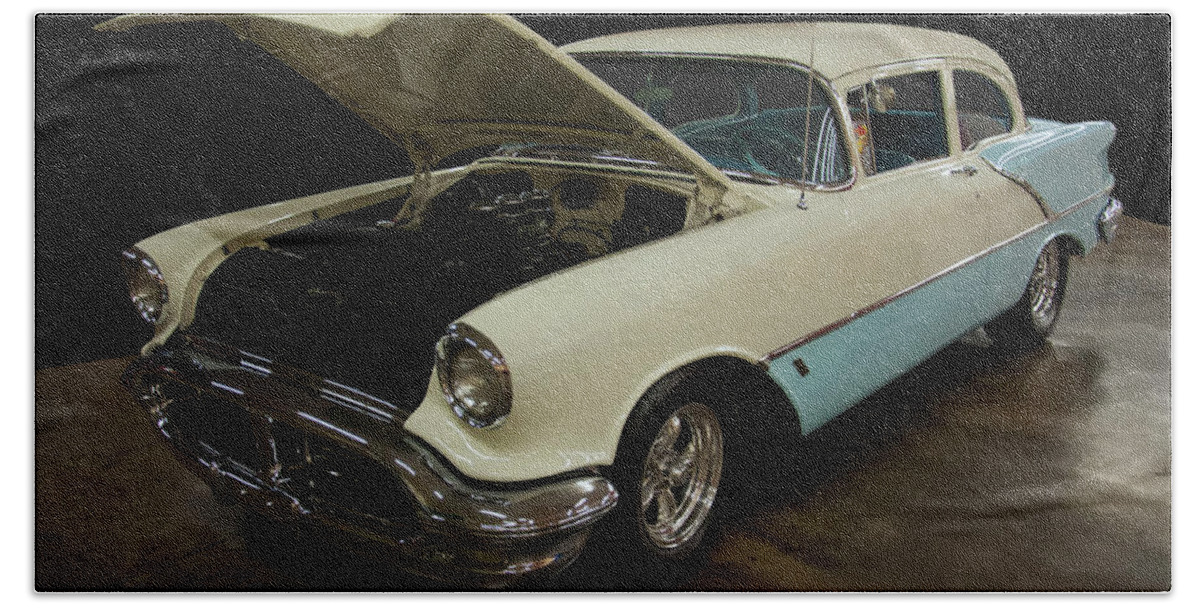  Hand Towel featuring the photograph 1956 Oldsmobile Rocket 88 by Flees Photos