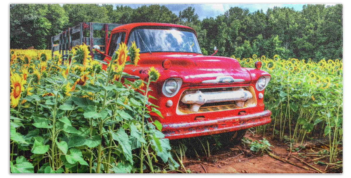 1957 6400 Hand Towel featuring the photograph 1957 Chevy Truck by Anthony Sacco