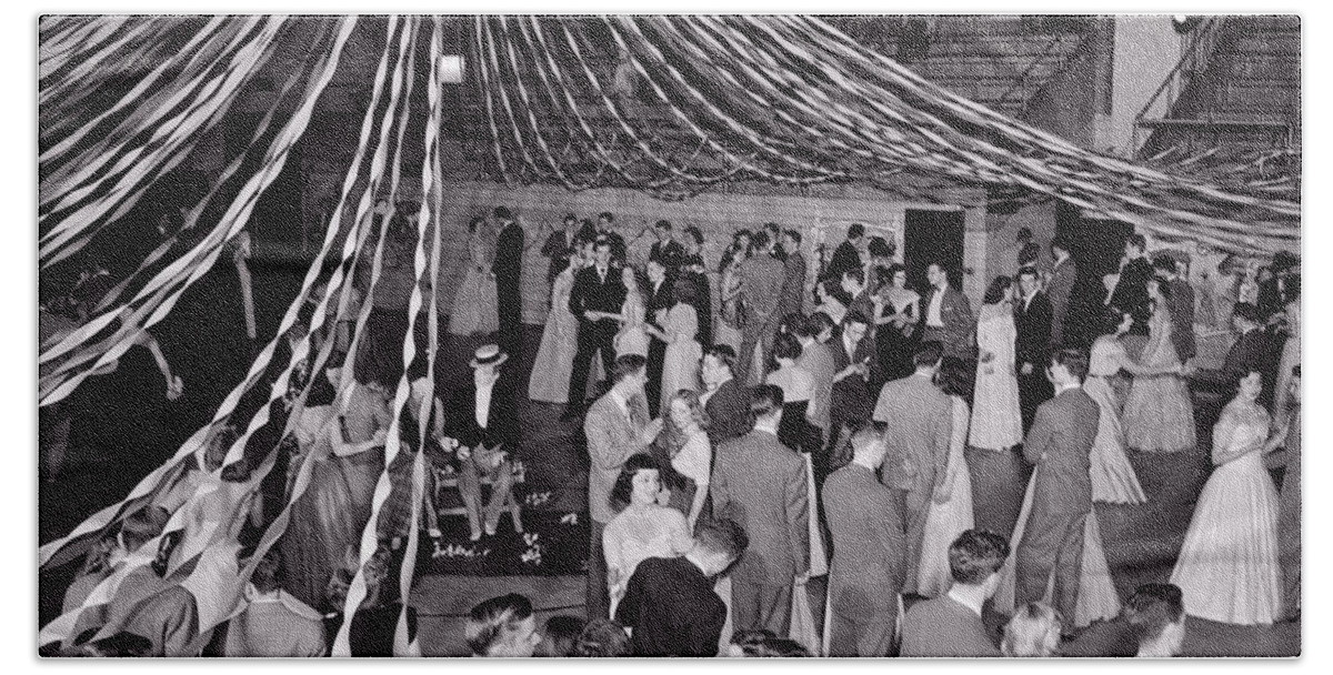 1960s Teenage Girls And Boys In Gowns And Suits Attending High School  Senior Prom Dance Under Canopy Bath Towel