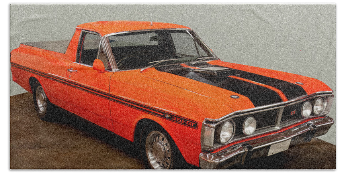 1971 Ford Falcon Ute Bath Towel featuring the photograph 1971 Ford Falcon UTE - Austrailian model by Flees Photos
