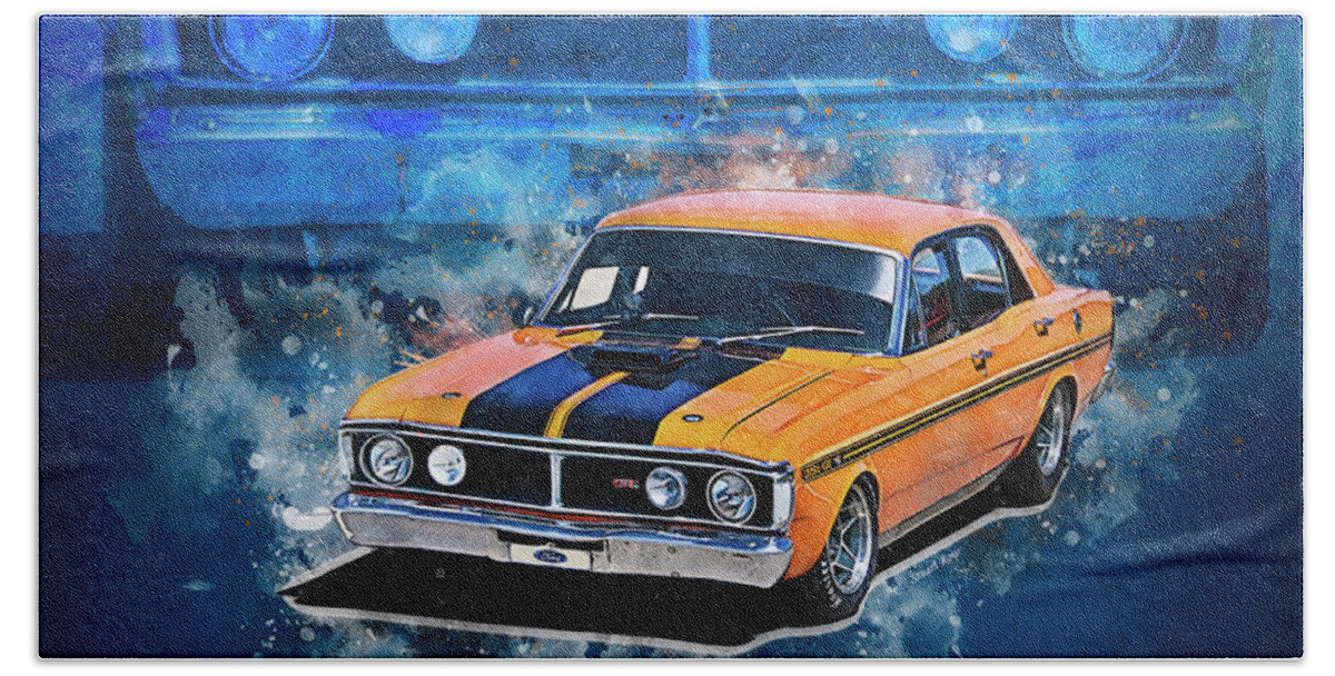 Ford Hand Towel featuring the photograph 1971 Ford Falcon XY GT by Stuart Row