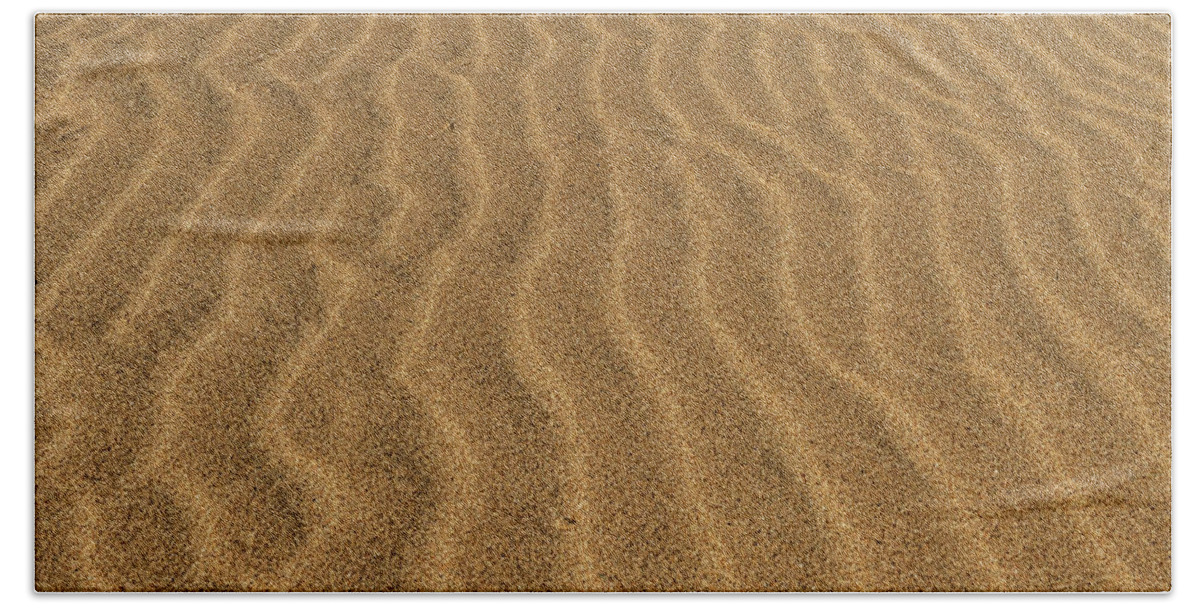 Sand Bath Towel featuring the photograph Abstract sand patterns in the desert #3 by Alessandra RC