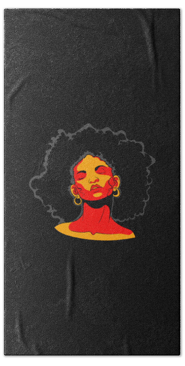 Black History Month Hand Towel featuring the digital art African American Woman Equality Black Strong Proud #2 by Toms Tee Store