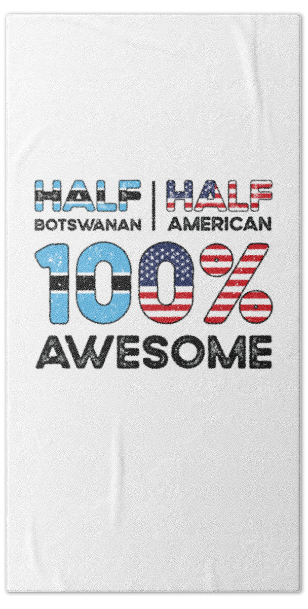 Botswanan Hand Towel featuring the digital art Botswanan American Patriot USA Grown Botswana US Flag #2 by Toms Tee Store