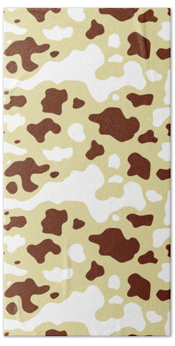 Bull Hand Towel featuring the digital art Cow Pattern Cow Spots Farm Farmer Animal Milk #2 by Mister Tee