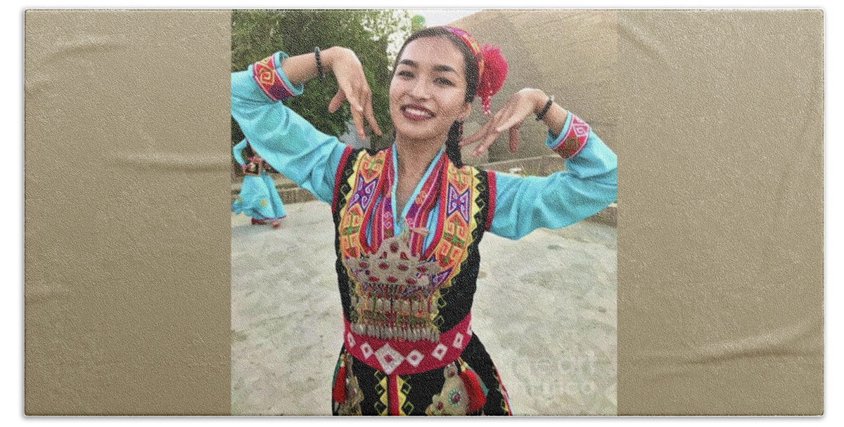 Dancer Of Uzbekistan Hand Towel featuring the photograph Dancer of Uzbekistan #1 by Glen Neff